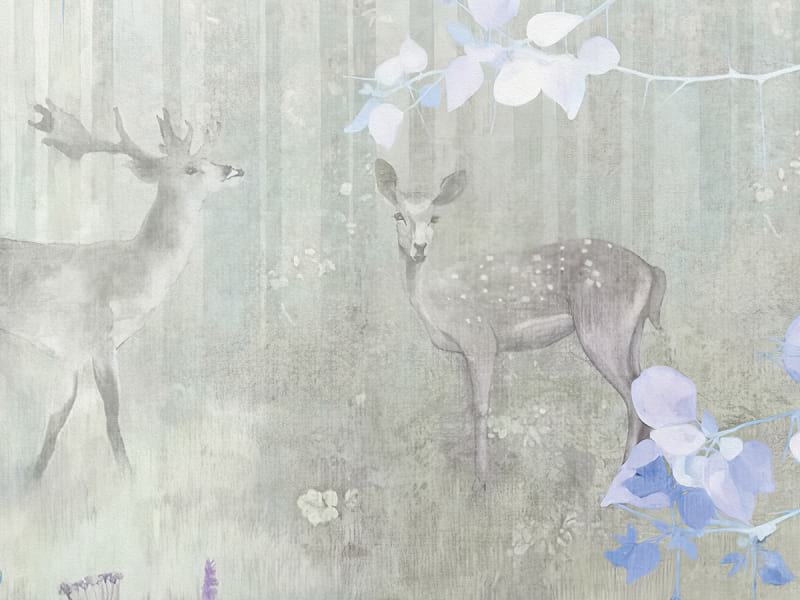 Fototapeta Hirsch im Frühlingsgarten fragment # 1