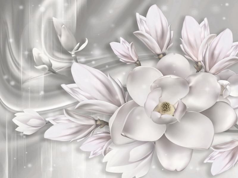 Fototapeta Leuchtende volumetrische Magnolie