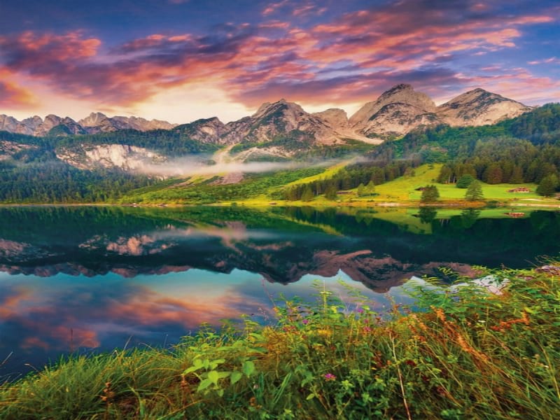 Fototapeta Sonnenaufgang in den Alpen