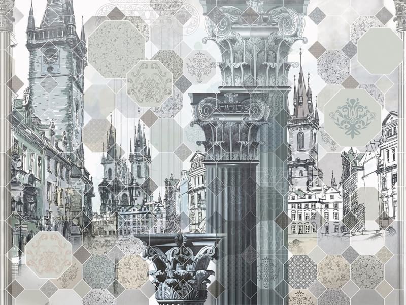 Fototapeta Zeichnung von Prag im Morgengrauen
