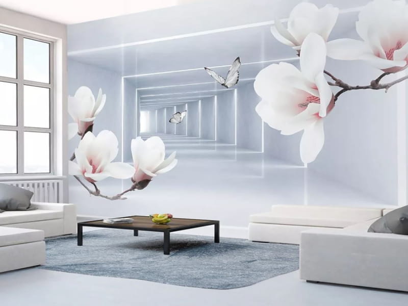 Fototapeta Magnolien in einem Lichttunnel we wnętrzu salonu