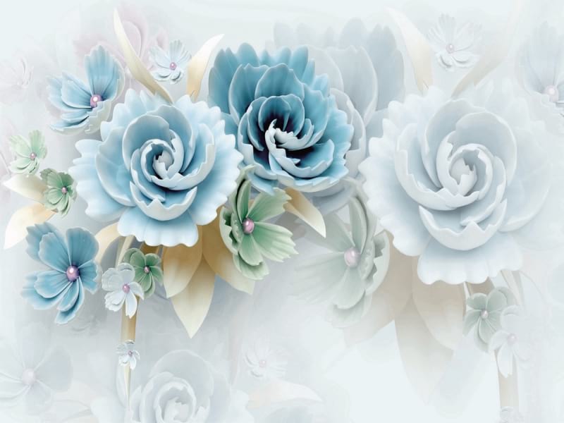 Fototapeta Volumetrische blaue Blüten