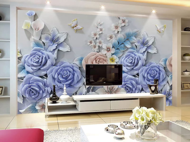 Fototapeta Malerischer Blumenstrauß 3D we wnętrzu salonu