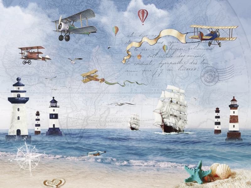 Fototapeta Flugzeuge über dem Meer