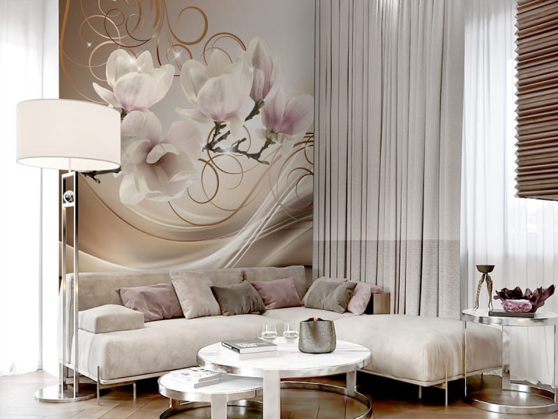 Fototapeta Blühende Magnolie we wnętrzu salonu