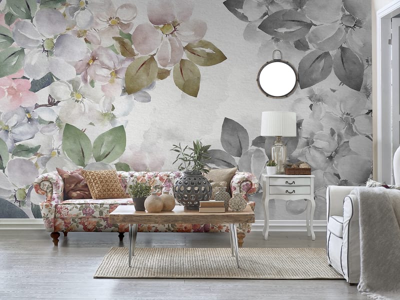 Fototapeta Frühlingsblüten-Aquarell we wnętrzu salonu
