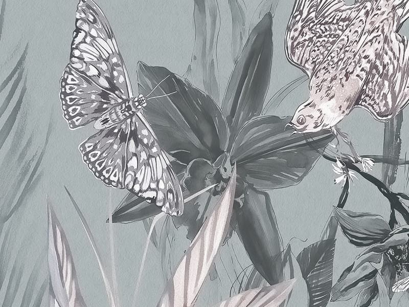 Fototapeta Vögel und Schmetterlinge fragment # 1