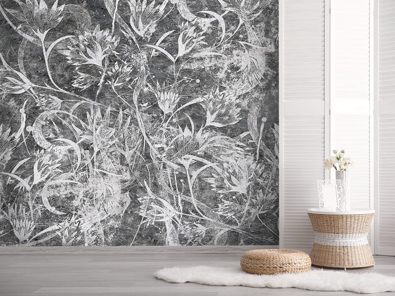 Fototapeta Blumenmuster на відкритій стіні