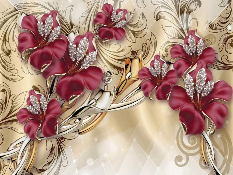 Fototapeta Blumen mit Dekorationen