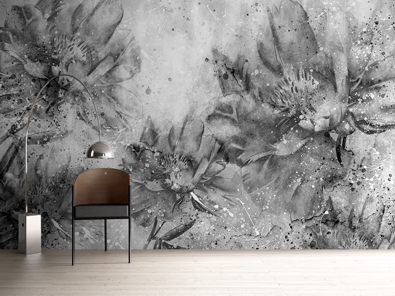 Fototapeta Graue Blumen we wnętrzu przedpokoju