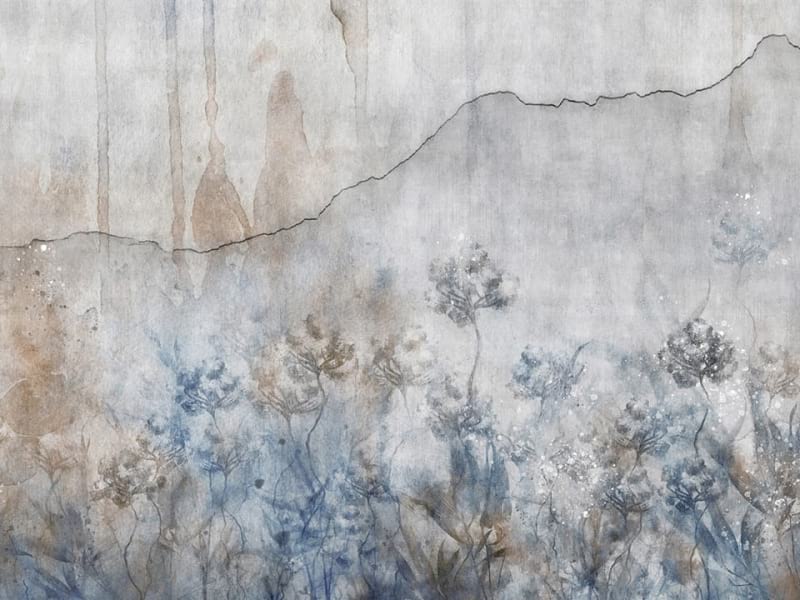 Fototapeta Zeichnung von Blumen an der Wand