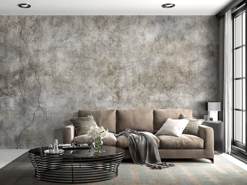 Fototapeta Risse an der Wand we wnętrzu salonu