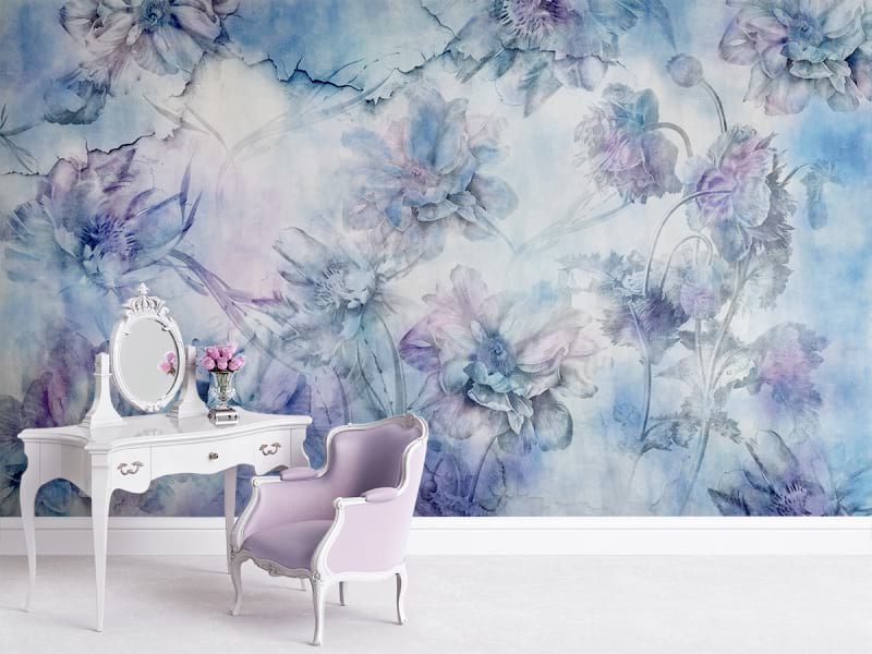 Fototapeta Volumetrische malerische Blumen we wnętrzu przedpokoju