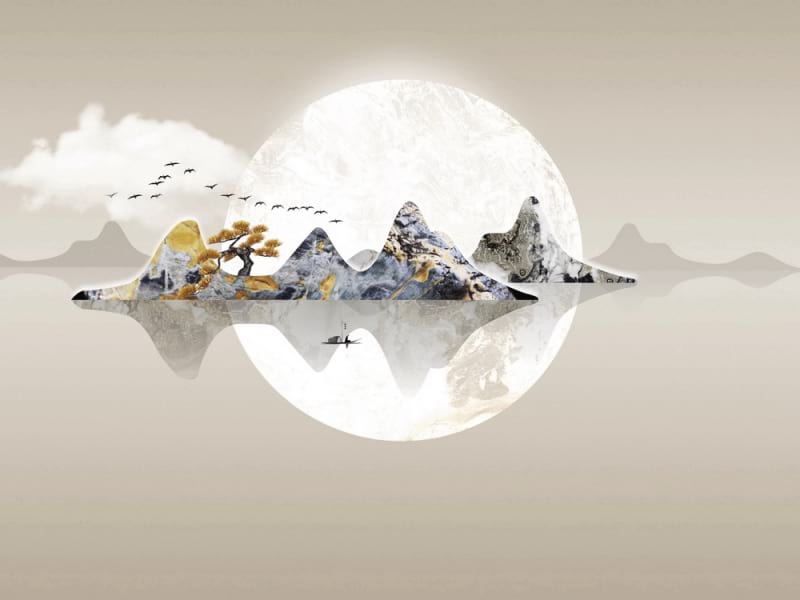 Fototapeta Berge und Mond