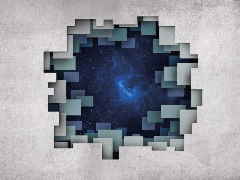 Fototapeta Universum hinter der Wand