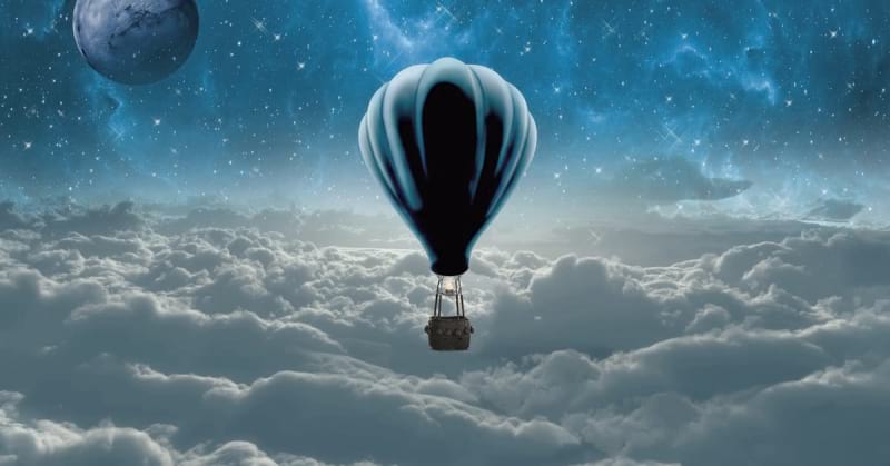 Fototapeta Heißluftballon am Himmel