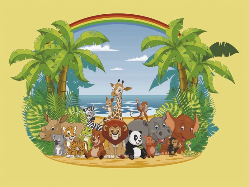 Fototapeta Afrikanische Tiere zeichnen