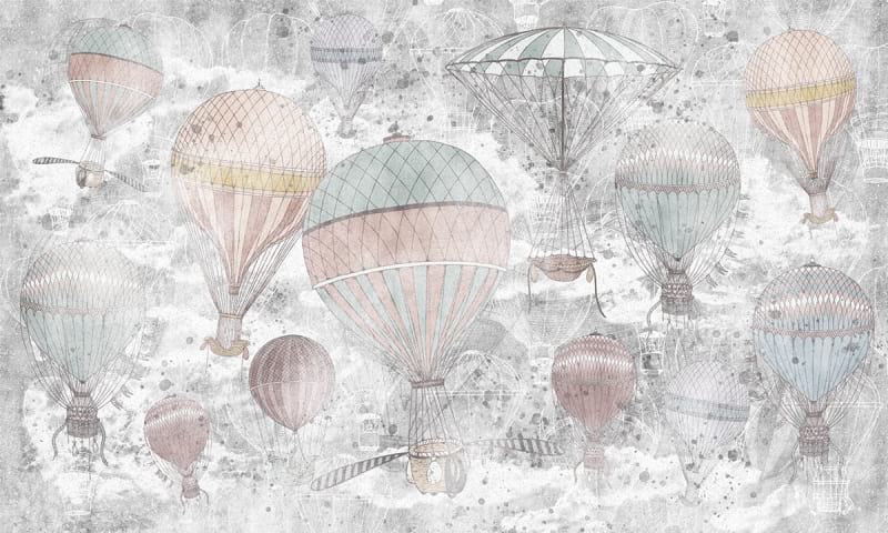 Fototapeta Luftballons auf grauem Hintergrund