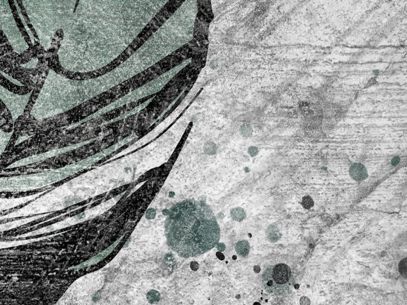 Fototapeta Zarte Blume auf Beton fragment #2