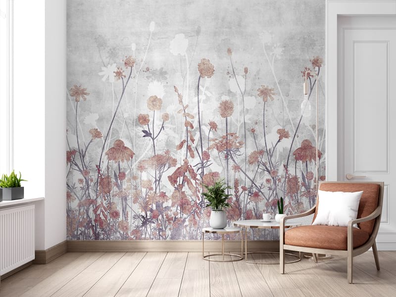 Fototapeta Braune Wildblumen we wnętrzu salonu