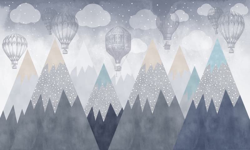 Fototapeta Luftballons in den Bergen