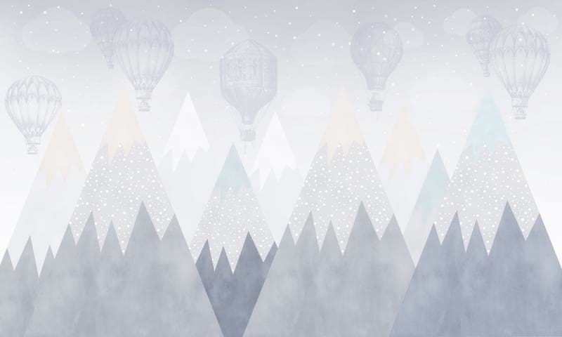 Fototapeta Luftballons über den Bergen