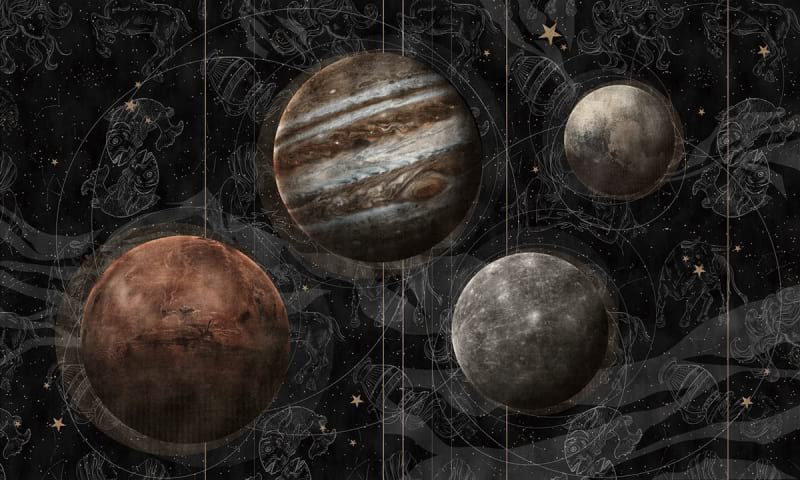 Fototapeta Planeten und Sternbilder