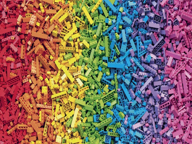 Fototapeta Mehrfarbiger Lego-Konstrukteur