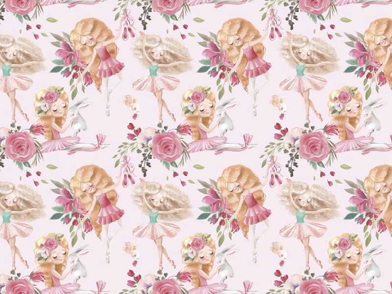 Fototapeta Kleine Ballerinas und Blumen