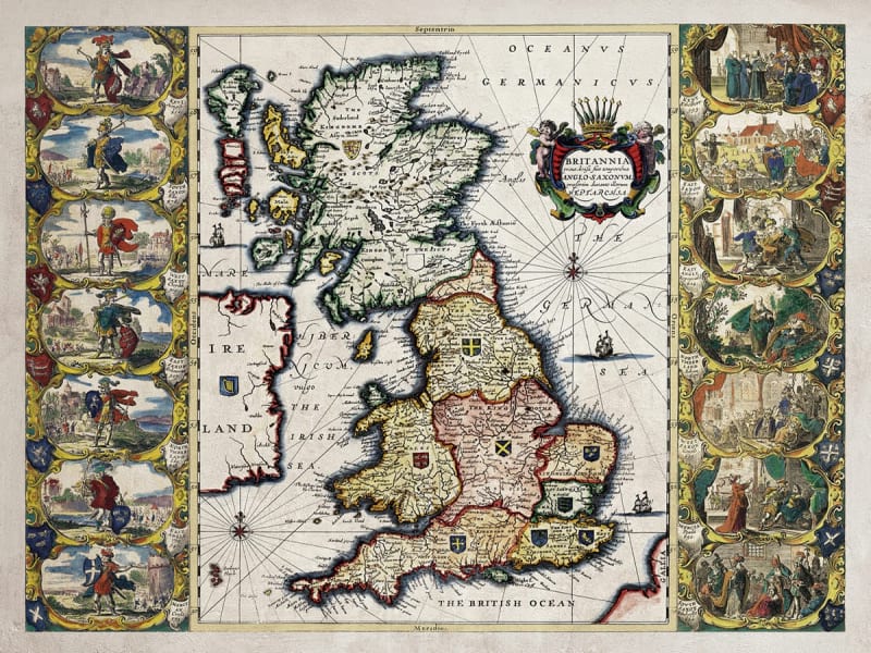 Fototapeta Karte der Britischen Inseln