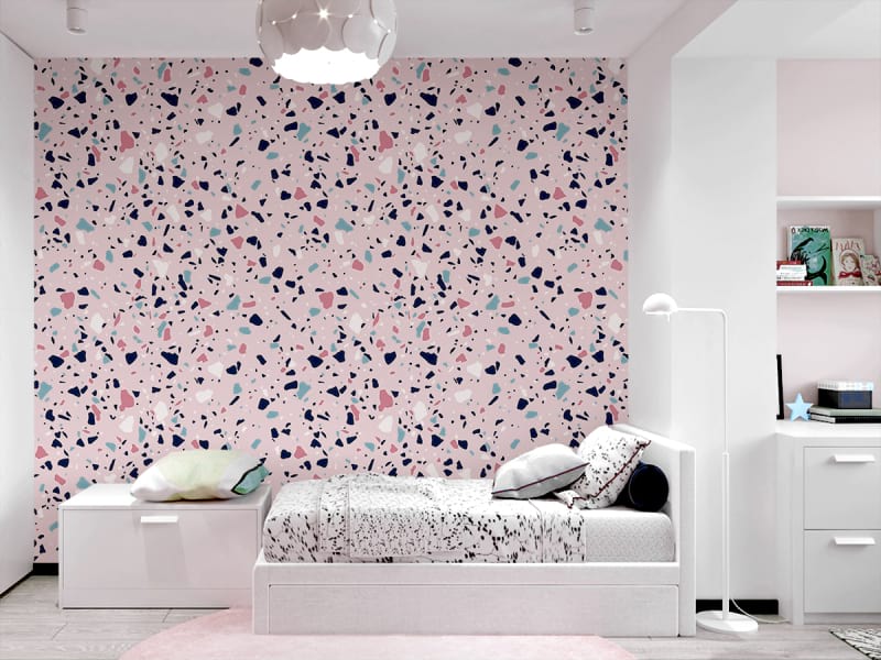 Fototapeta Rosa Mosaikmarmor we wnętrzu pokoju nastolatka