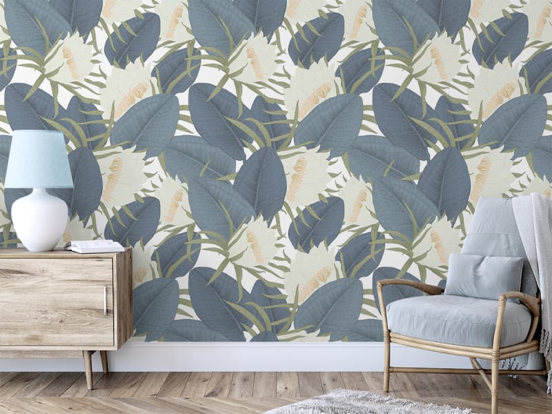 Fototapeta Zarte tropische Flora we wnętrzu salonu