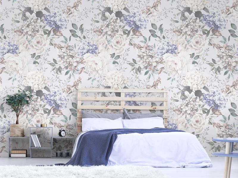 Fototapeta Blumenmotiv we wnętrzu sypialni