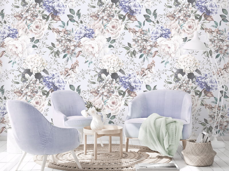 Fototapeta Blumenmotiv we wnętrzu salonu