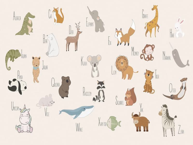 Fototapeta Alphabet mit Tieren