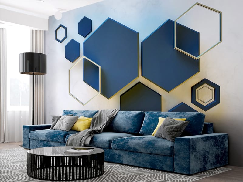 Fototapeta Geometrische Figuren we wnętrzu salonu