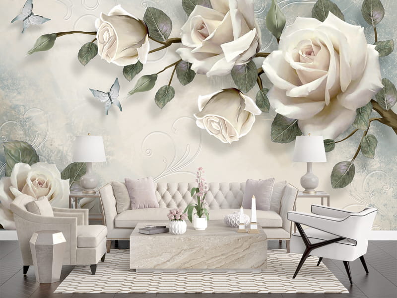 Fototapeta Wunderbare Rosen we wnętrzu salonu