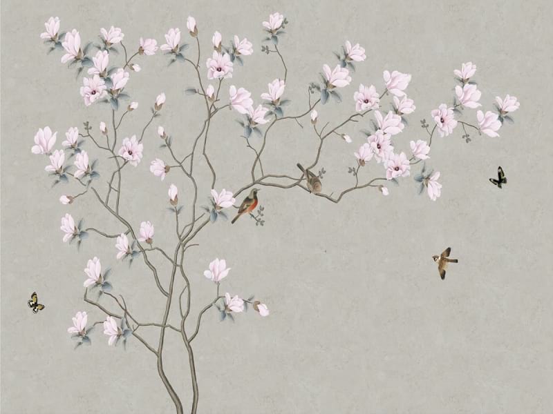 Fototapeta Blumen und Vögel