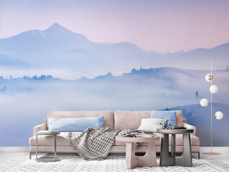 Fototapeta Berge im Nebel we wnętrzu salonu