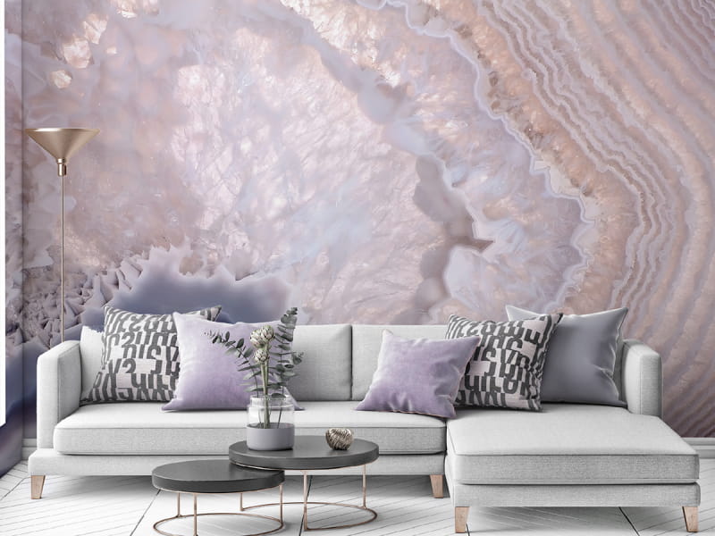 Fototapeta Rosa Marmor we wnętrzu salonu
