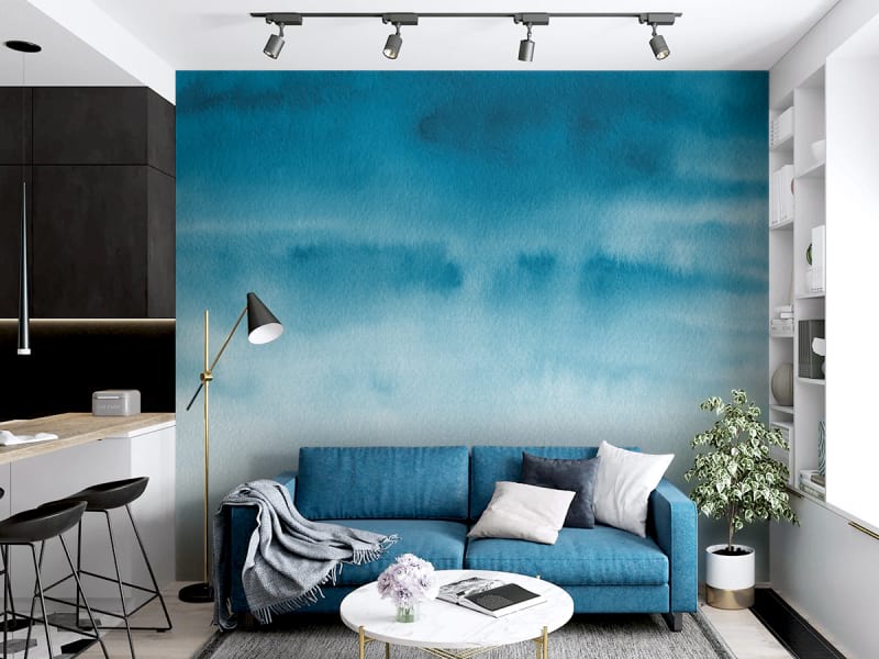 Fototapeta Aquarell mit Farbverlauf we wnętrzu salonu