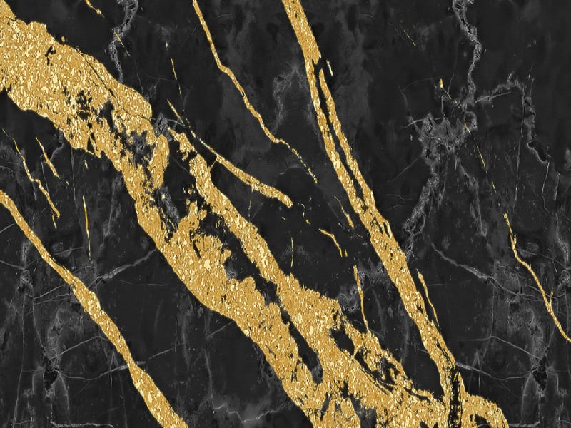 Fototapeta Schwarzer und goldener Marmor fragment # 1