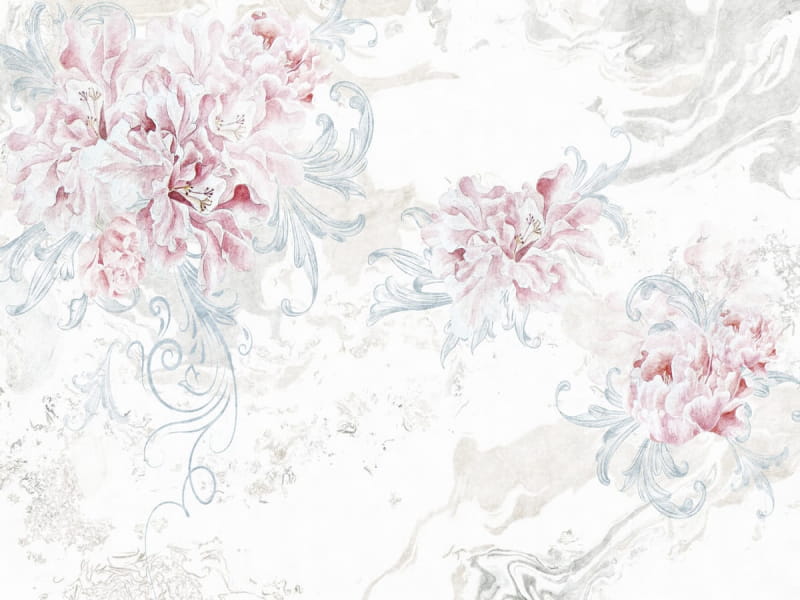 Fototapeta Zarte Blumen auf Marmor