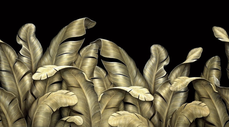 Fototapeta Goldene Bananenblätter