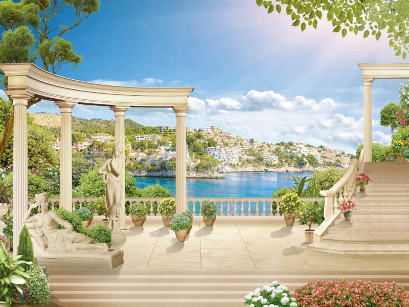 Fototapeta Griechische Terrasse