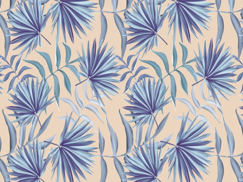 Fototapeta Blaue tropische Blätter