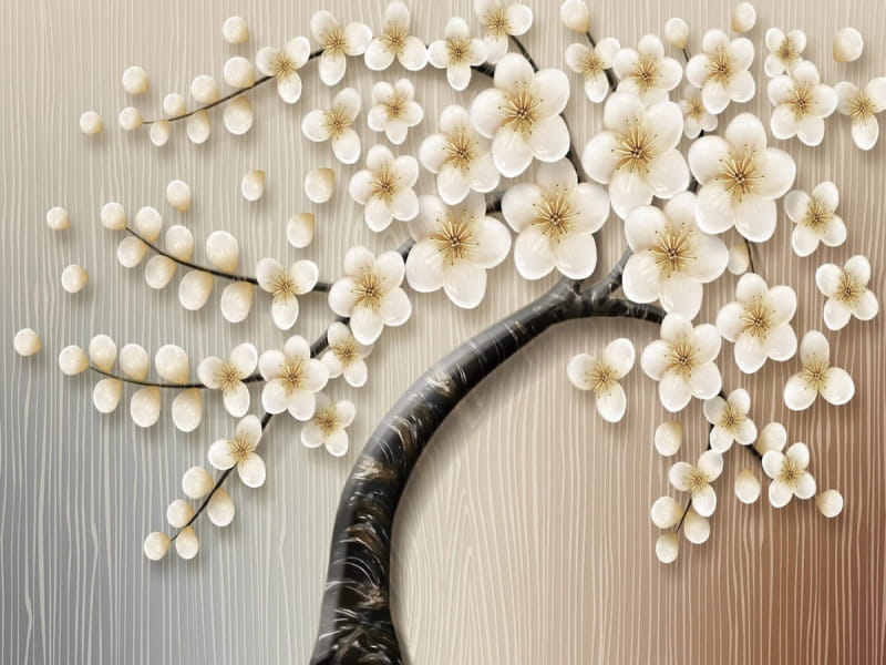 Fototapeta Zarter blühender Baum 3D