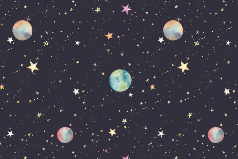 Fototapeta Planeten und Sterne zeichnen