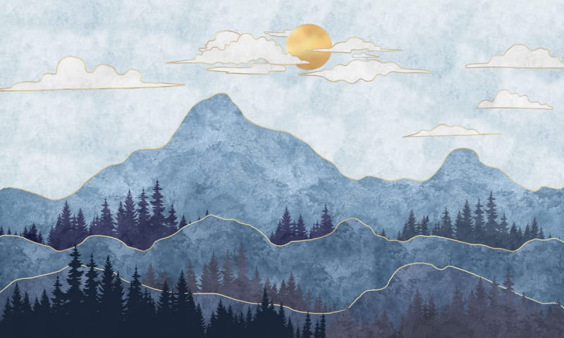 Fototapeta Stille Morgendämmerung in den Bergen