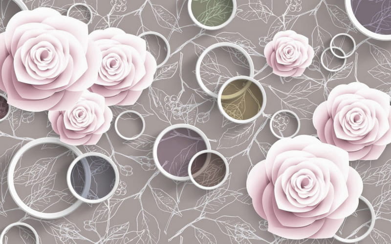 Fototapeta Zarte Rosen und Ringe